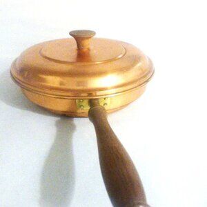 Vintage COPPER FRYING PAN Copper SKILLET Fire Stove Camping Wood Stove